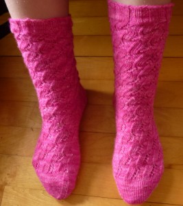 Madeline's pink sparkly socks